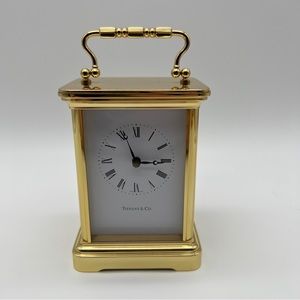 Tiffany & co. Brass Carriage Swiss Clock Desk 6” Tested Works